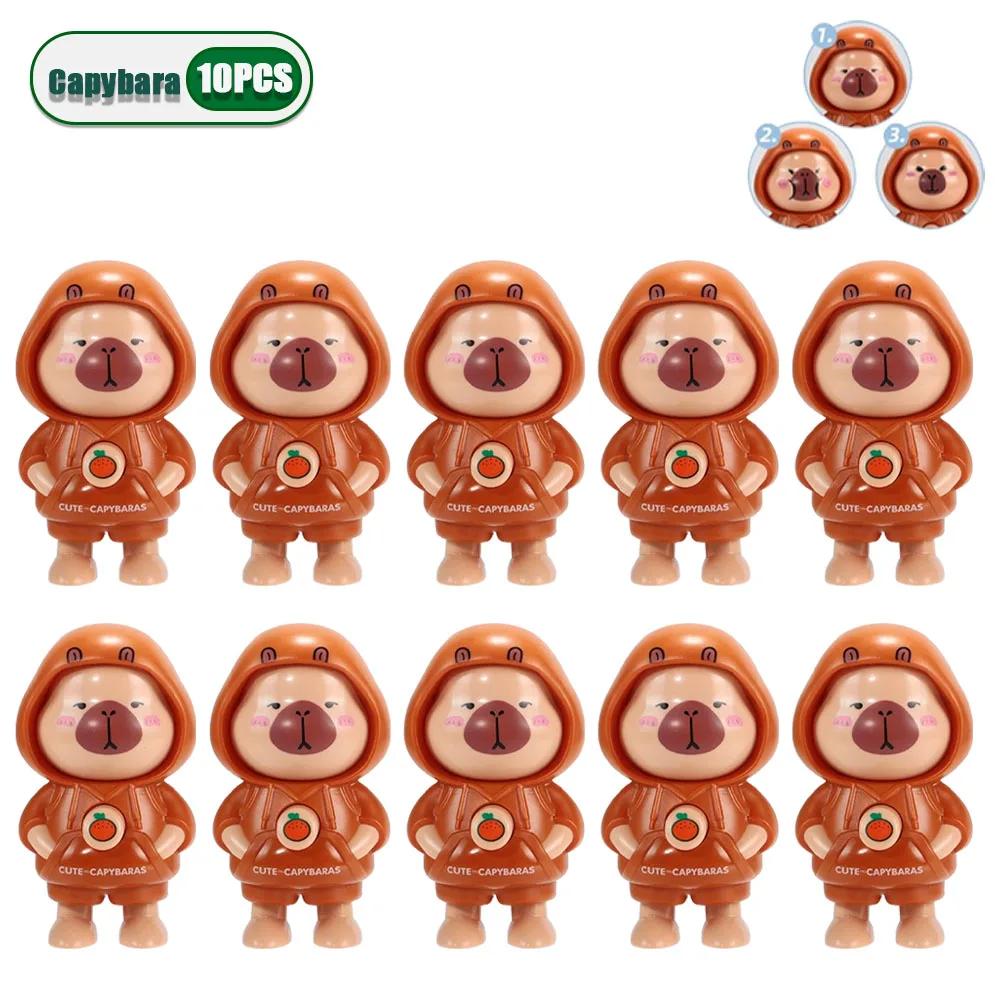 Capybara Press Face Doll Keychain Quirky Doll Cartoon Handpiece Small Ornaments Children's Gifts Cute Bag Charm