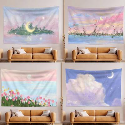 Landscape Oil Painting Tapestry Wall Hanging Tapestry Art Deco Blanket Curtain Hanging At Home Bedroom Living Room Decor