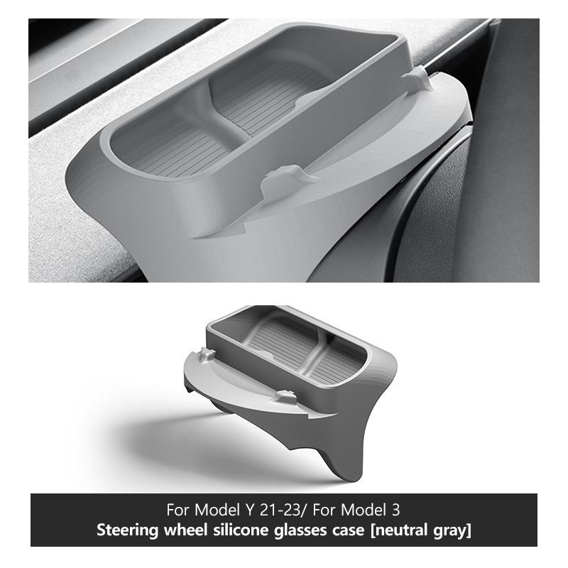 Steering Wheel Silicone Glasses Case For Tesla Model Y 3 Car Navigation Mobile Phone Holder Automotive Interior Accessories
