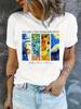 Vincent Van Gogh Abstract Art Painting Print Crew Neck T-shirt Short Sleeve Summer Short Sleeved Harajuku Streetwear Tops Tees