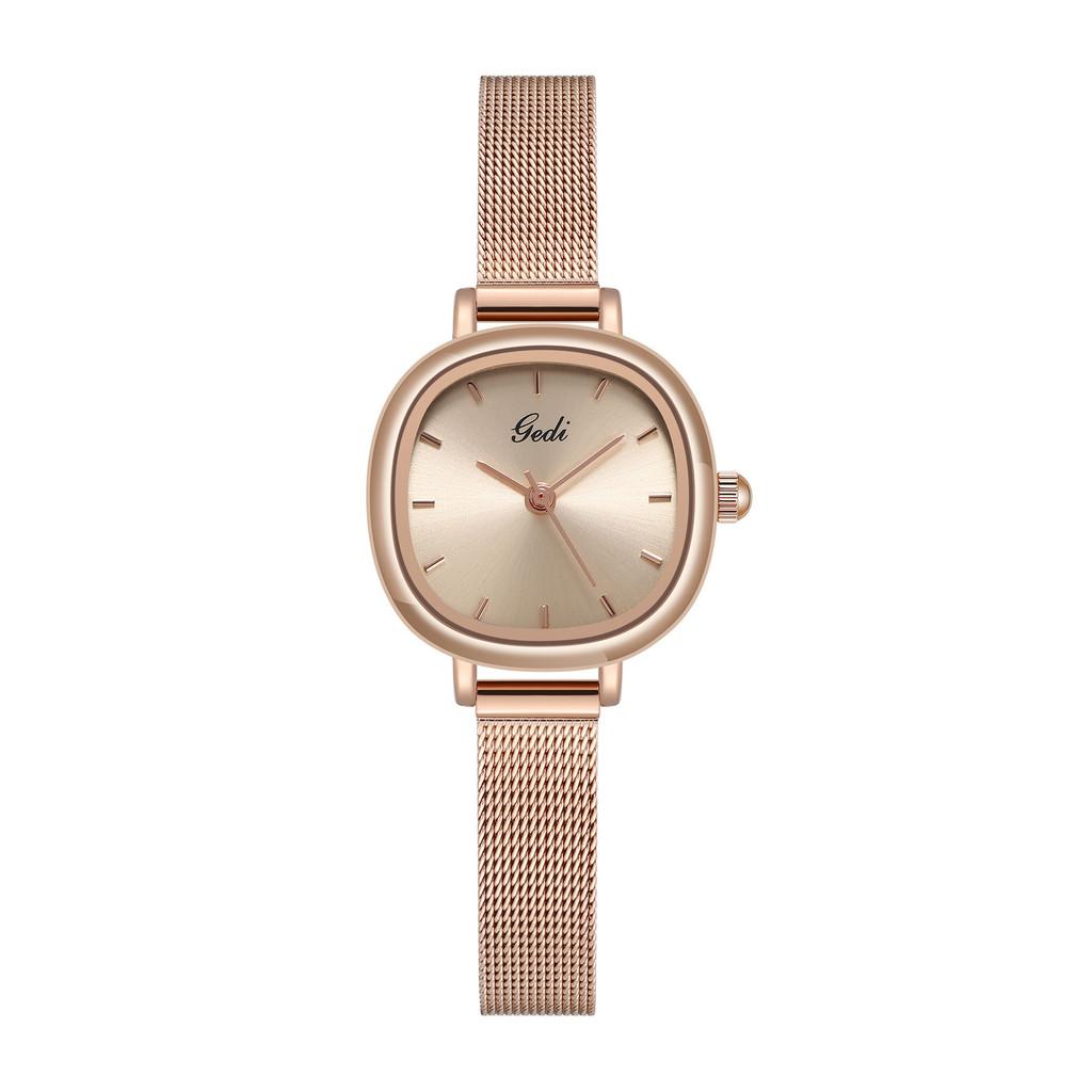 

Gedi Womens Minimalist Waterproof Quartz Watch With Stainless Steel Case For Casual Wear розовый