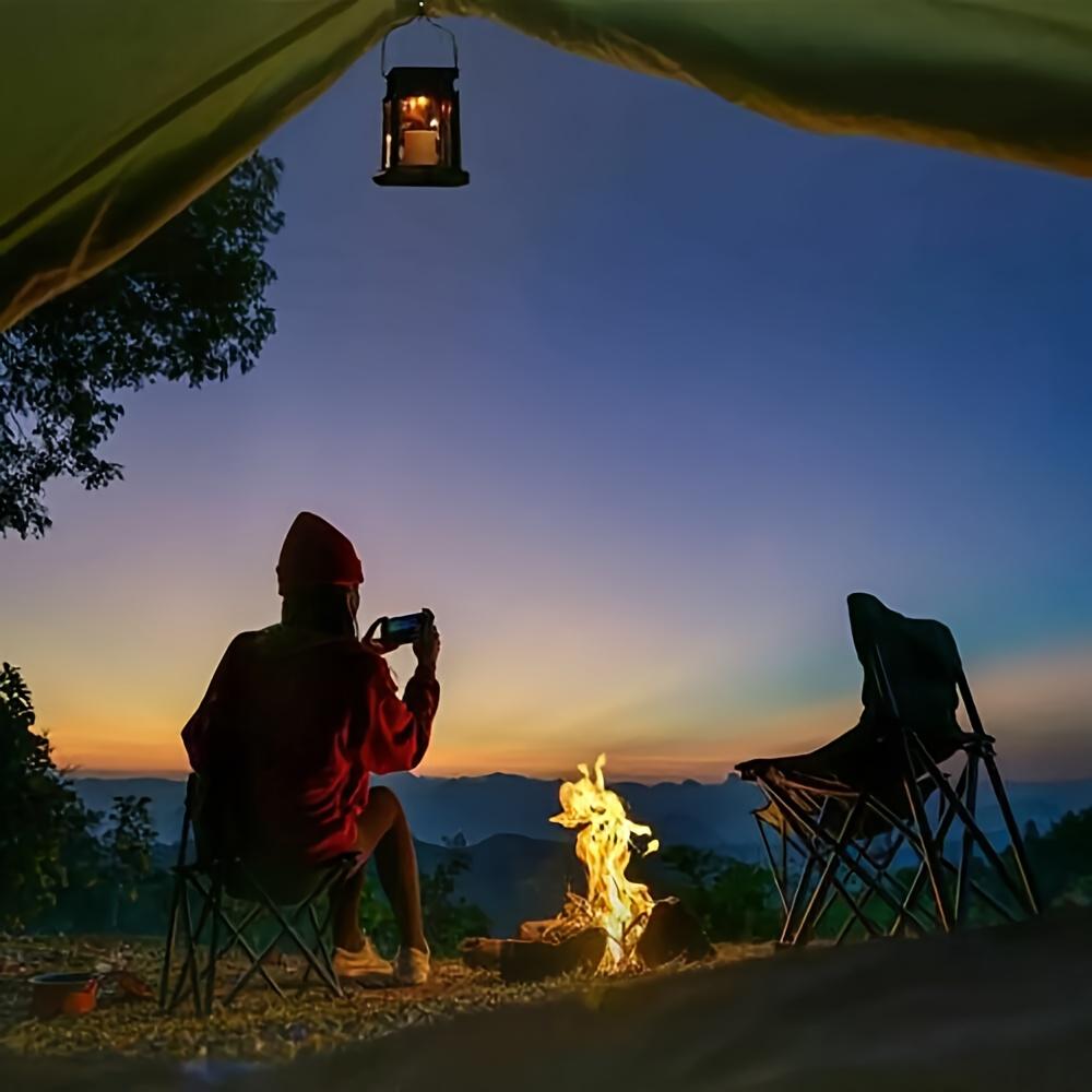 Solar Hanging Candle Lantern Warm Yellow LED Waterproof Outdoor Decorative Light for Garden Terrace Balcony Lawn Pathway Decoration