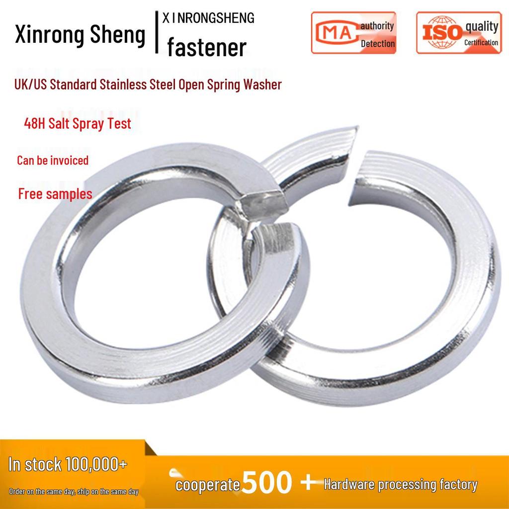 304 Stainless Steel Split Lock Washer - American Style Spring Spacer for Inch Screws