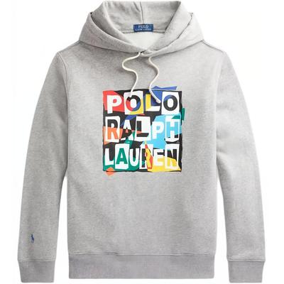 Polo Ss22 Felpa Unisex in Pile con Cappuccio e Logo Pony Grigio 710868912002