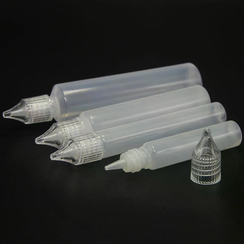 10/15/30/50ml Plastic Dropper Bottle Refillable Liquid Bottles 5Pcs Empty Long Bottle Pen Shape For Ink Essential Oil Pigment