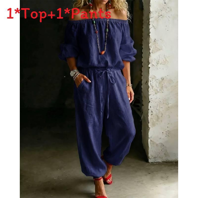Minimalist Womens Casual Jumpsuit With Tiefront Top For Spring Fashion
