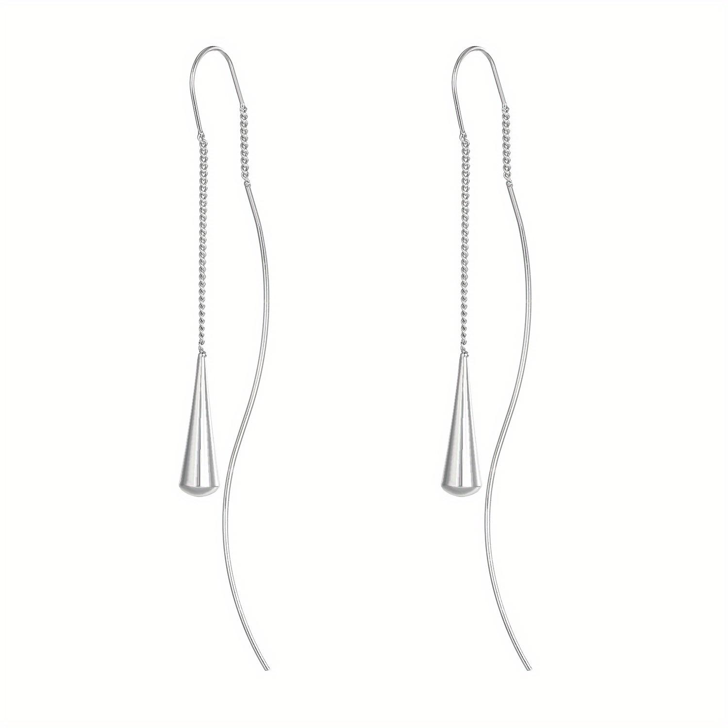 

Long Threader Earrings for Women, Thin Linear Earring Chain Drop Ear Line , Fashion Korean Jewelry