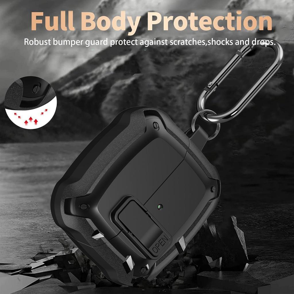 For Samsung Galaxy Buds 3 Pro/Buds 3 Case Cover with Secure Lock Clip Shockproof Protective Case with Carabiner & Cleaning kit
