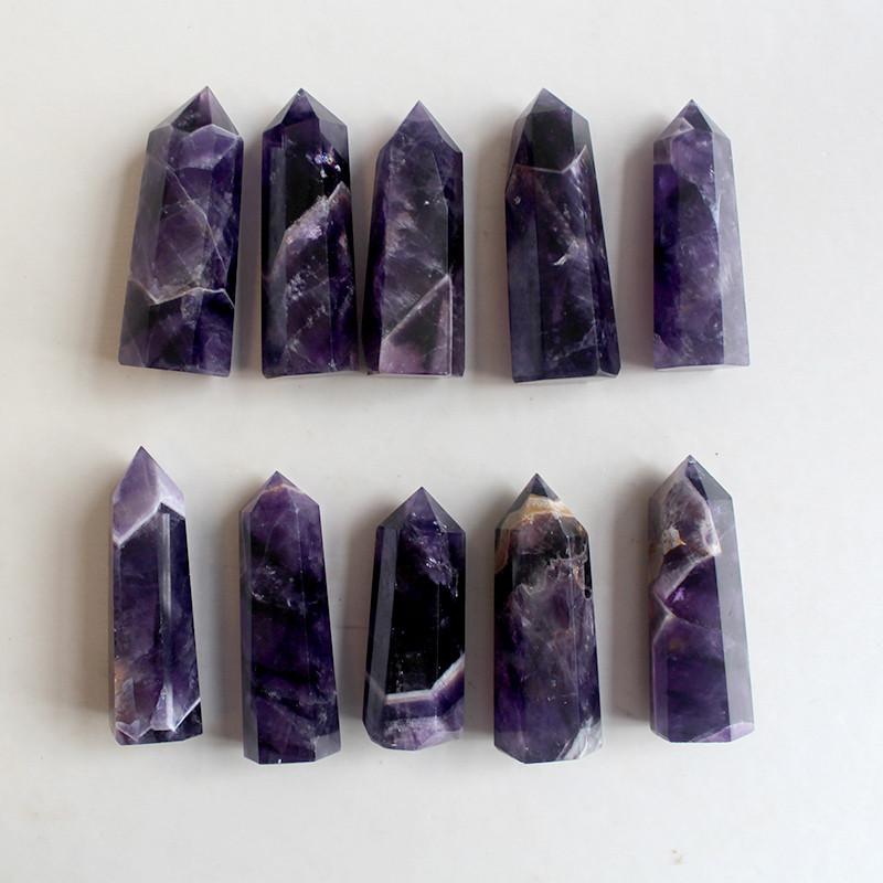 Exquisite Natural Purple Dream Amethyst Quartz Crystal Stone Point Hexagonal Wand