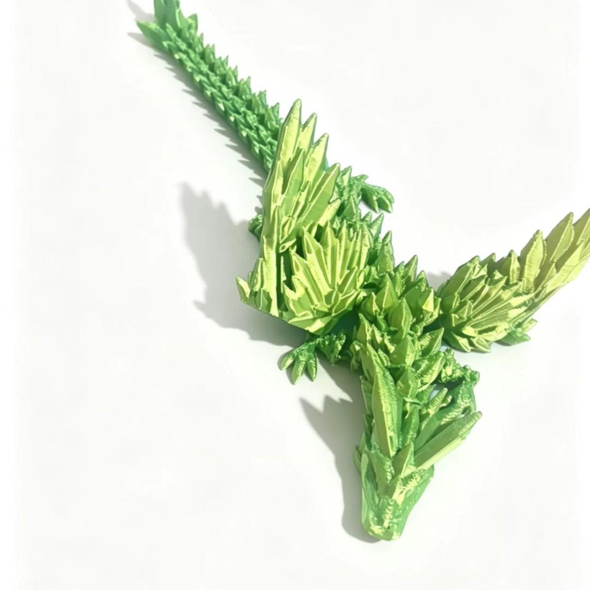 Gradient Colored 3D Printed Articulated Crystal Dragon Ornament 15cm Crystal Flying Dragon
