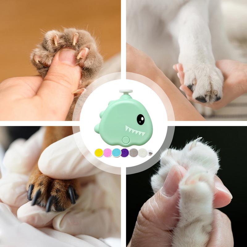 Pet Nail Grinder For Dogs Electric 3 Modes Adjustable 40db Dinosaur Shape Nail Grinder Low Noise Cordless Gentle Grooming Tool