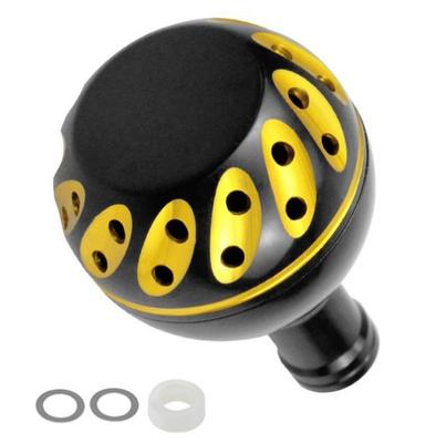 APAGAI Power Handle Aluminum Round for Shimano A and Daiwa S Spinning Universal 38mm Round Single Black Knob, Knob, Reels, Fit, (01, Item, Gold)