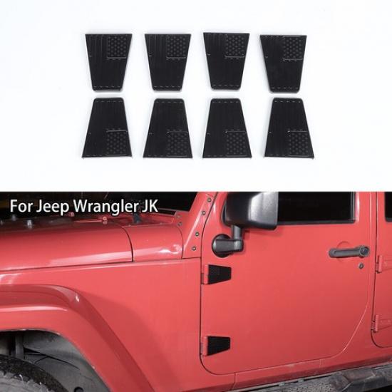 US Flag Exterior Door Hinge Cover Trim For Jeep Wrangler JK 2007-17 Accessories