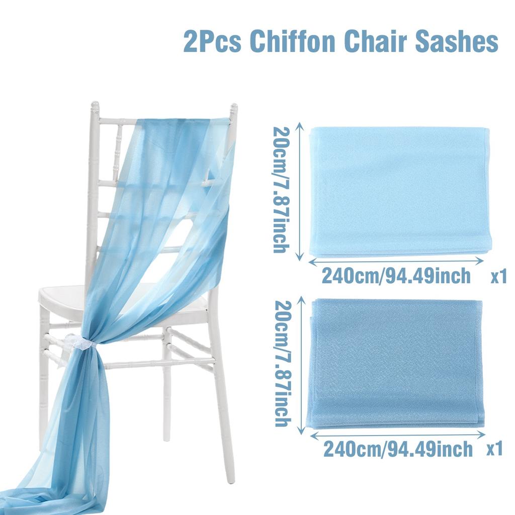 Chiffon Chair Sash Wedding Party Supplies Wedding Aisle Decorations Party Banquet Event Baby Shower Chair Decor Party Decoration