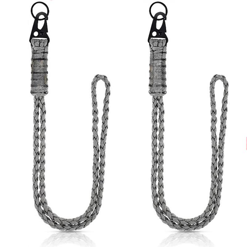 Strapazierfähiges Paracord-Schlüsselband, 7-adriges Umhängeband für den Außenbereich, Halskette, Schlüsselanhänger, geflochtenes Schlüsselband mit Metallclip, Schlüsselring