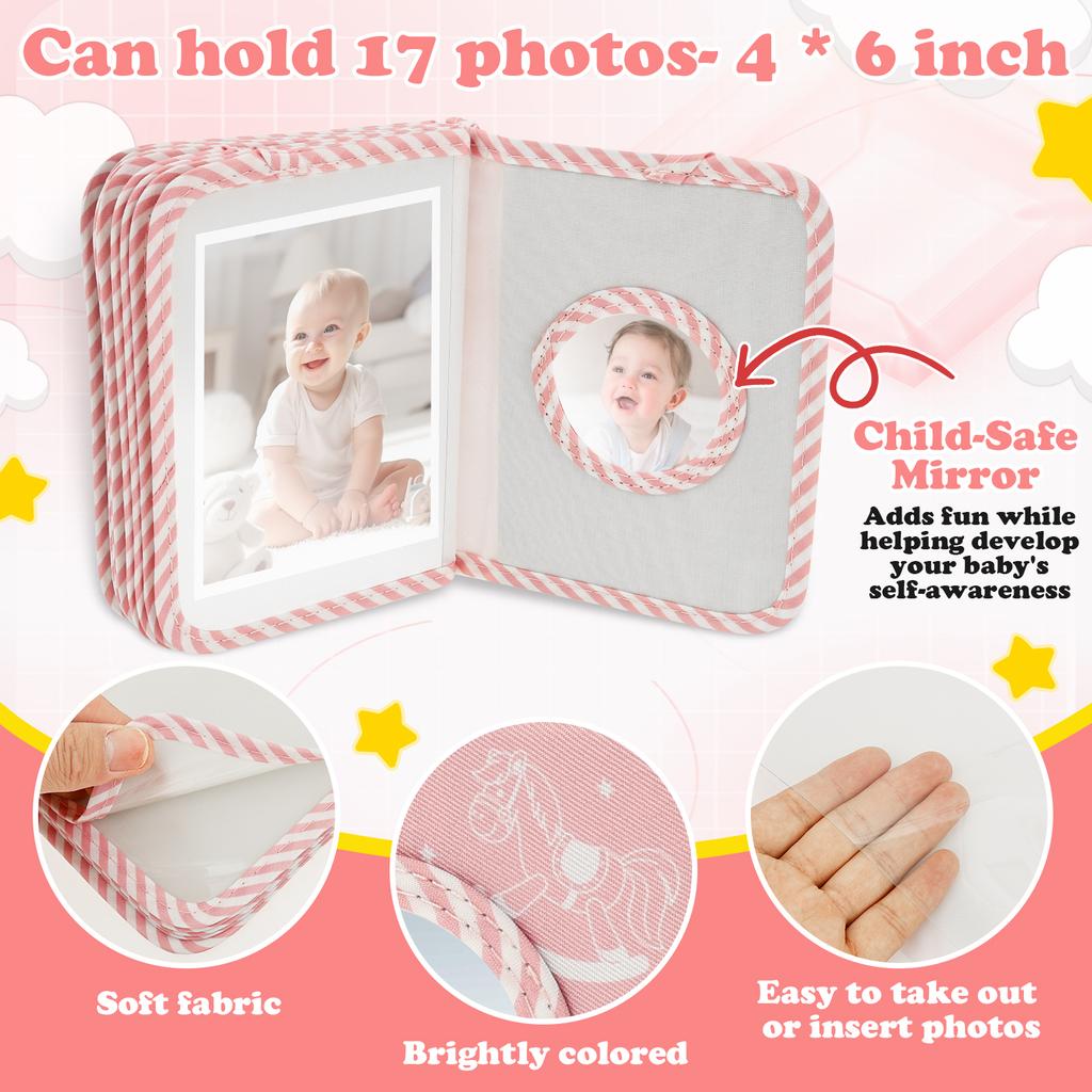 Mjukt Tyg Album Baby Tillväxt Minnesfotoalbum Baby Spjälsäng Tyg Bok Leksak Montessori Tidig Utbildning Album Bok Födelsedagspresent