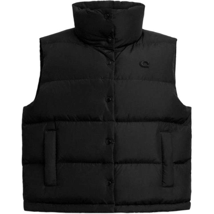 

Coach Однотонный жилет без рукавов прямого кроя с воротником-стойкой для женщин черный CV308-BLK XL