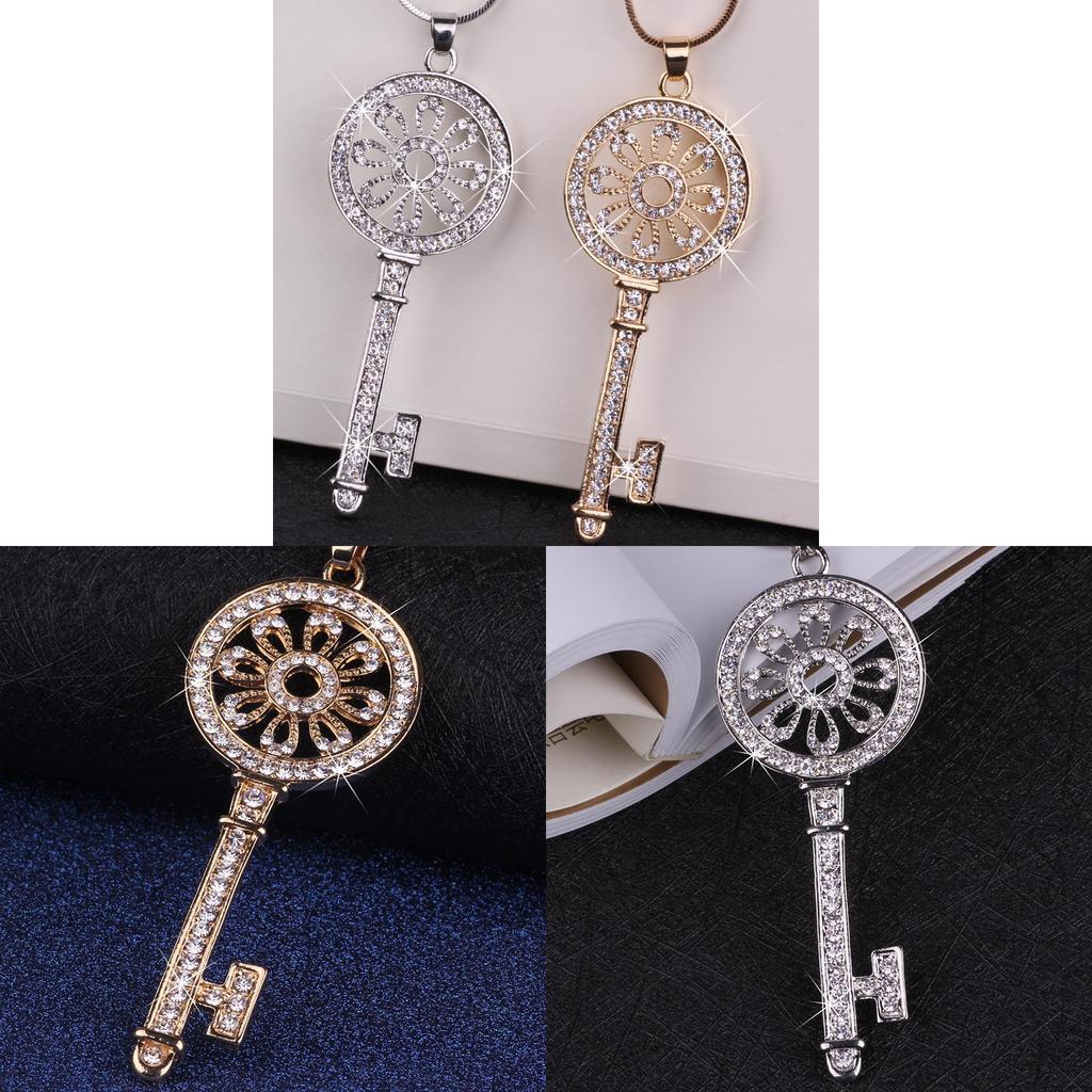 Korean Style Long Sweater Chain With Key Pendant For Women Gift