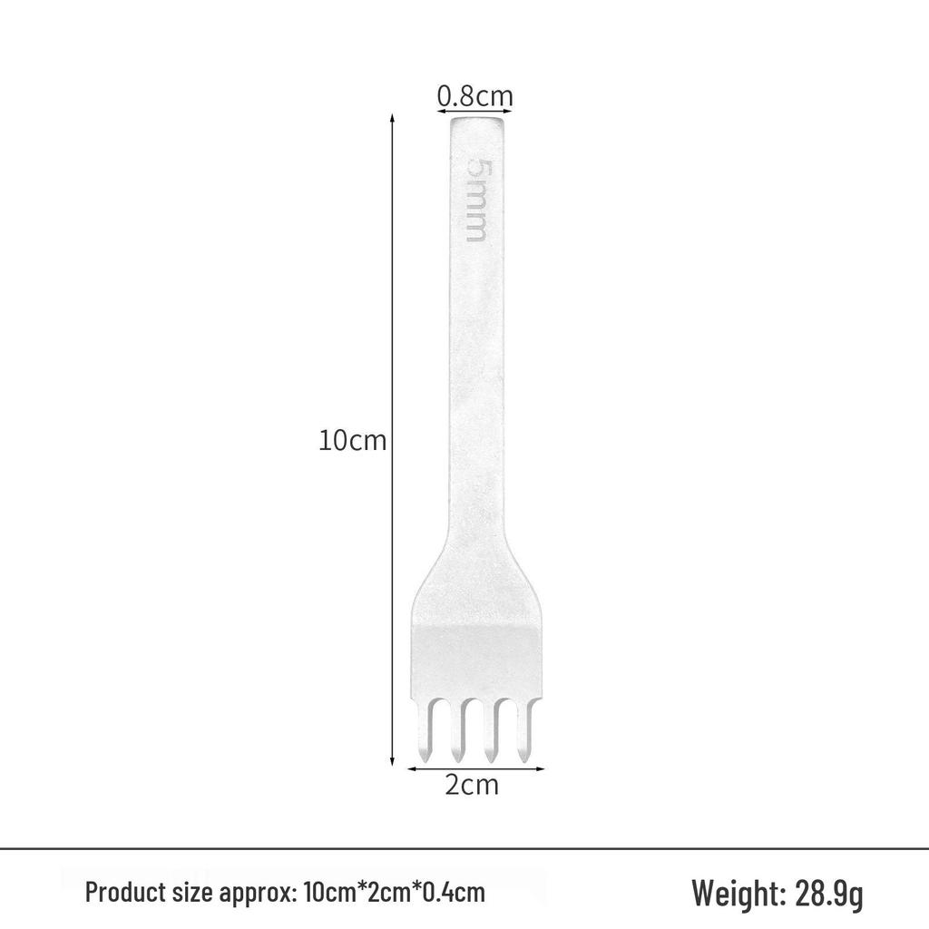 White Steel Diamond Awl 3-4-5-6mm Handmade Leather Hole Punch Tool for DIY Leather Craft and Hand Sewing