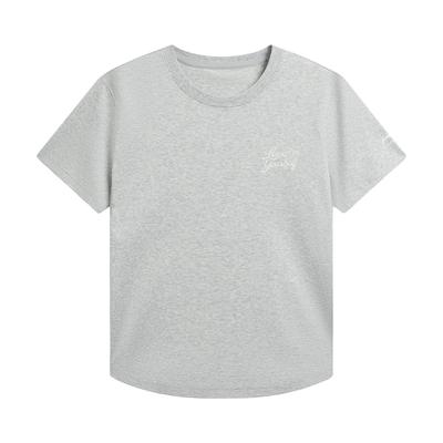 Li Ning Sports Lifestyle Series Round Neck Stitched Logo T-Shirt Women Tops ATSW270-9