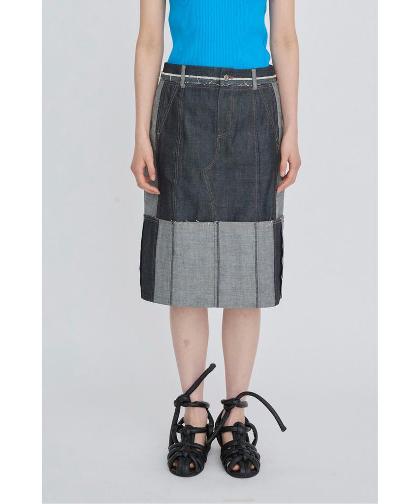 Recorde Folded Denim Skirt Rqkas26553Bux