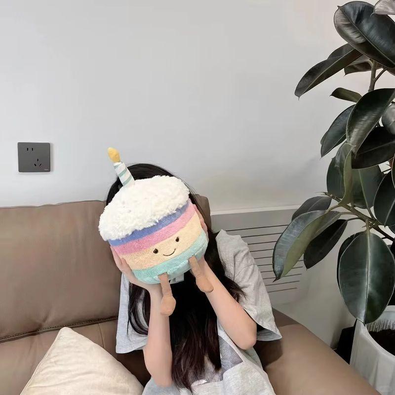 New Birthday Cake Jelly Cat Plush Toy Doll Cake Cloth Puppet Cute Fun Shop Soothing The Doll Valentine'S Festival Birthday Gift
