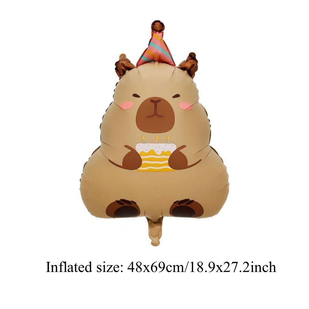 Cartoon Kawaii Capybara Theme Aluminium Film Balloon Kids Children Birthday Balloon Toy Baby Shower Globos Decoration Supplies
