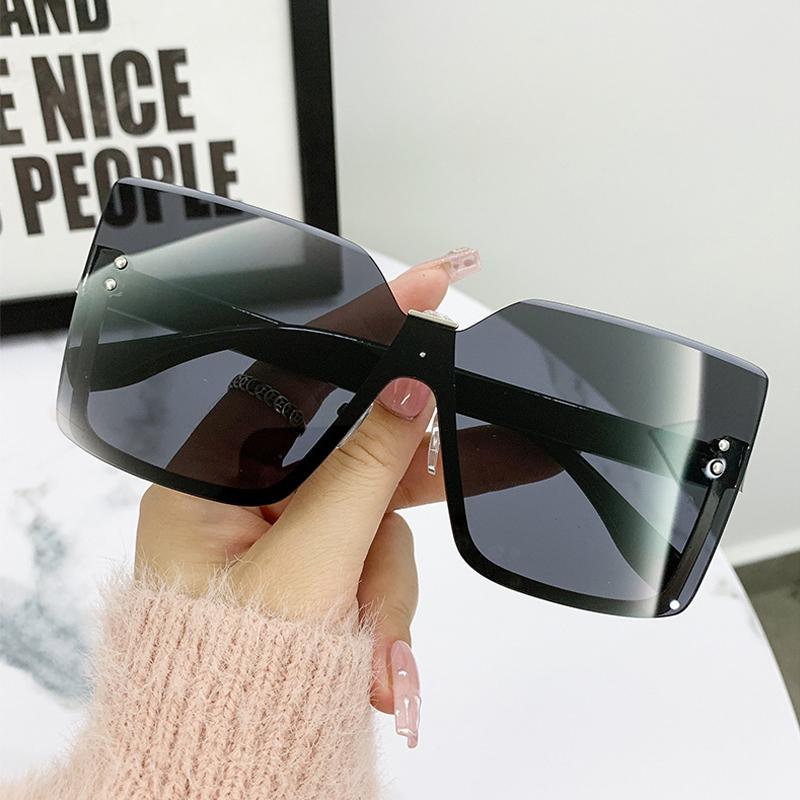 Rimless Sunglasses Women Trendy Vintage Oversized Luxury Lady Shades Eyewear Fashion Design Sun Glasses Brand