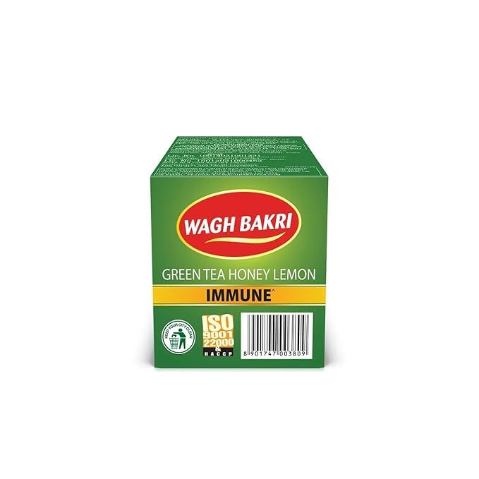 Wagh Bakri Green Tea Honey Lemon Refreshing Wellness Blend With Natural Flavour 25 Bags Per Box Pack Of 2