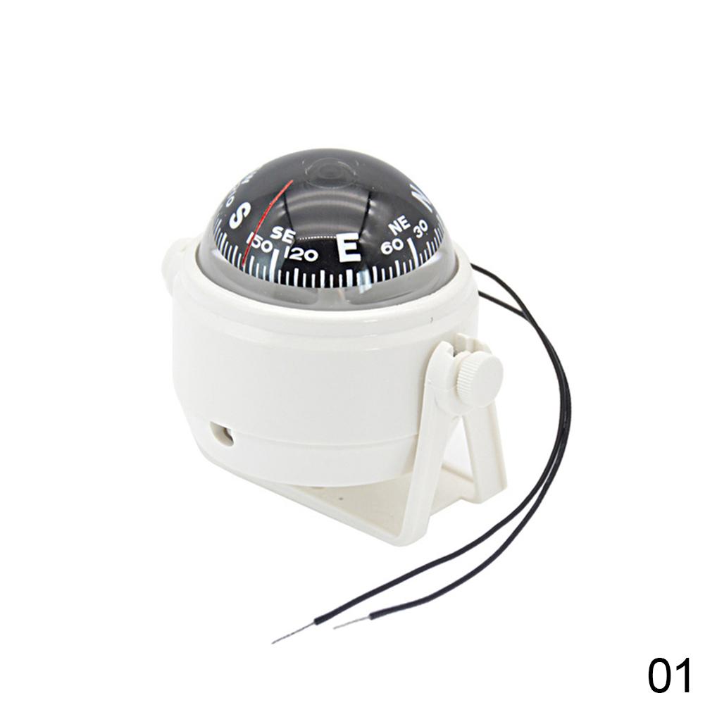 

Водонепроницаемый морской компас, поворотный морской компас для лодки с электронным светодиодным светом для позиционирования морской навигации белый
