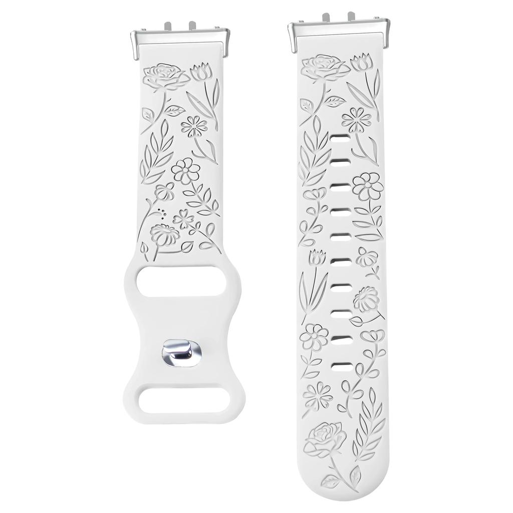 Prints Design Strap for Samsung Galaxy Fit 3 Watch Band Silicone Engraving Bracelet for Samsung Galaxy Fit3 Floral Wristband