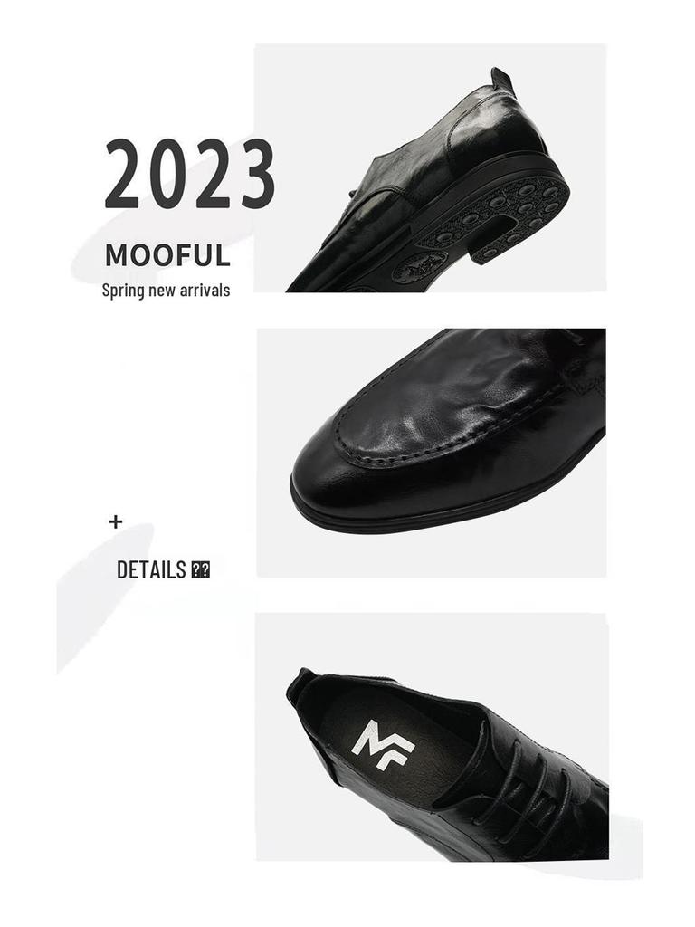Men's English Style Pointed Toe Leather Shoes - Autumn/Winter Fashion, Soft Sole, Genuine Leather, Business Formal & Trendy.