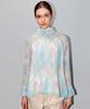 DAMAGE MNEMONIC Marbling Blue Blouse_ Marbling Blue Bl