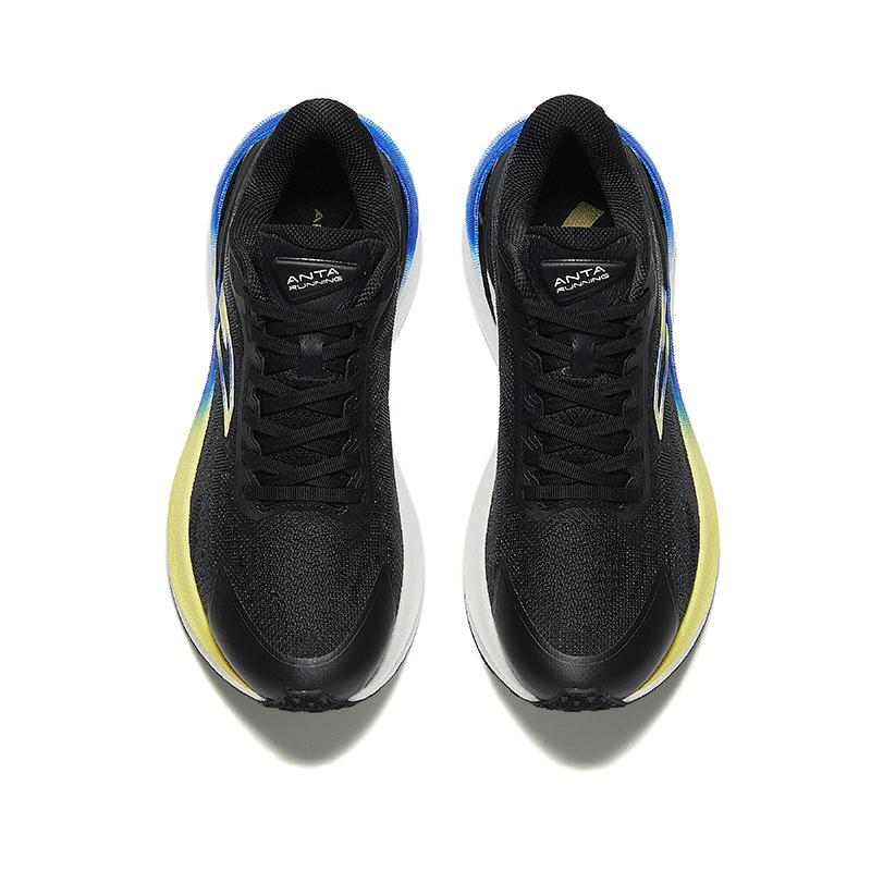Anta Chaussures de Running Confortables Polyvalentes Antidérapantes Durables Basses Homme Baskets Noir Bleu Jaune 912435555-4
