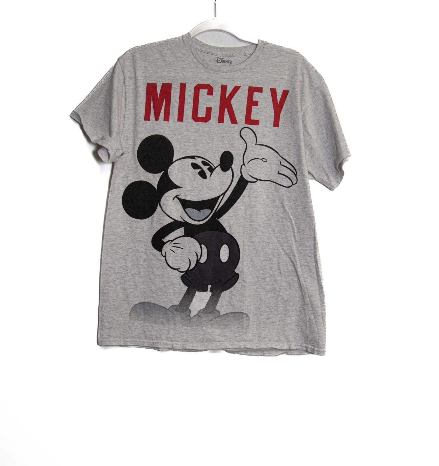 Vintage Disney Mickey Mouse Gray Graphic T-Shirt Adult Size L XL