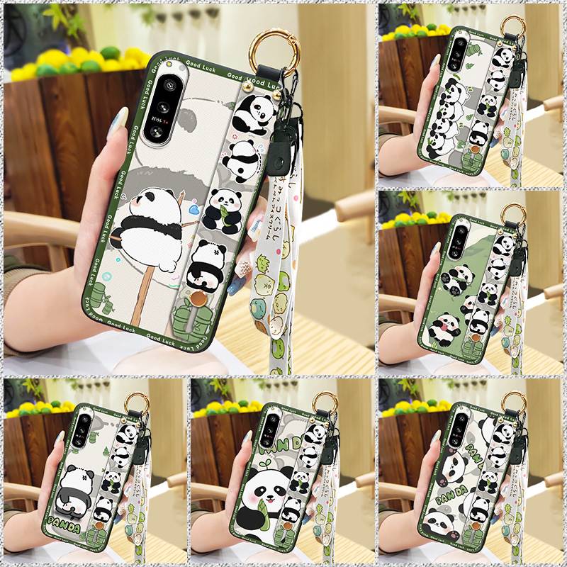 Panda Phone Holder Phone Case For Sony Xperia5 IV Durable Anti-knock Wristband Wrist Strap Waterproof Cute Soft case
