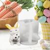 Rabbit Holding Easter Egg Silicone Mold 3D Epoxy Casting Decoration Craft Bunny Hold Easter Egg Epoxy Resin Casting Mold