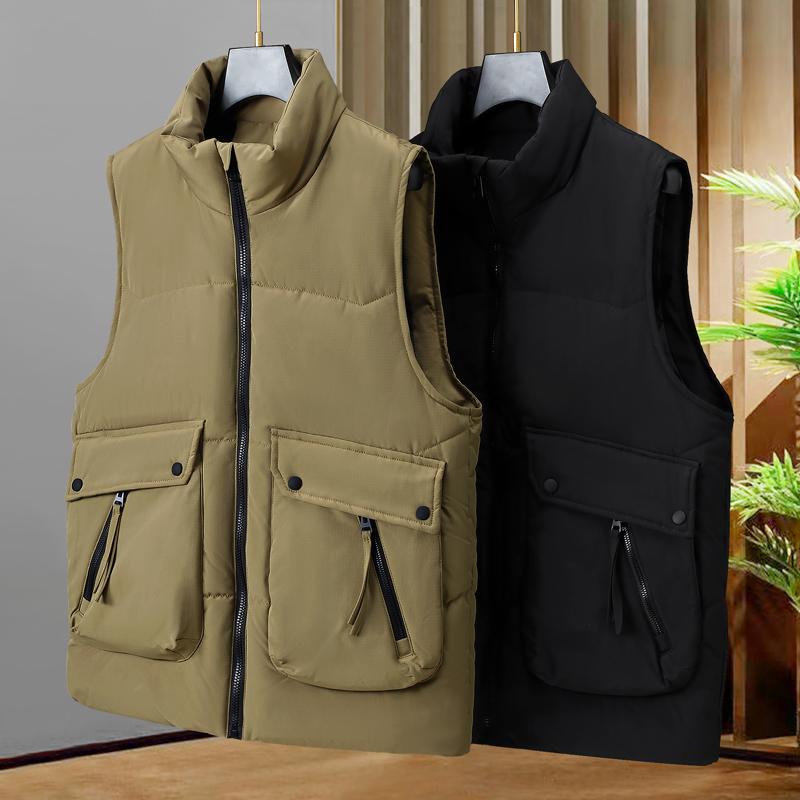 Plus Size L-8XL Fashion Warm Vest Man Winter Waterproof Sleeveless Jackets Casual Thick Men's Coat