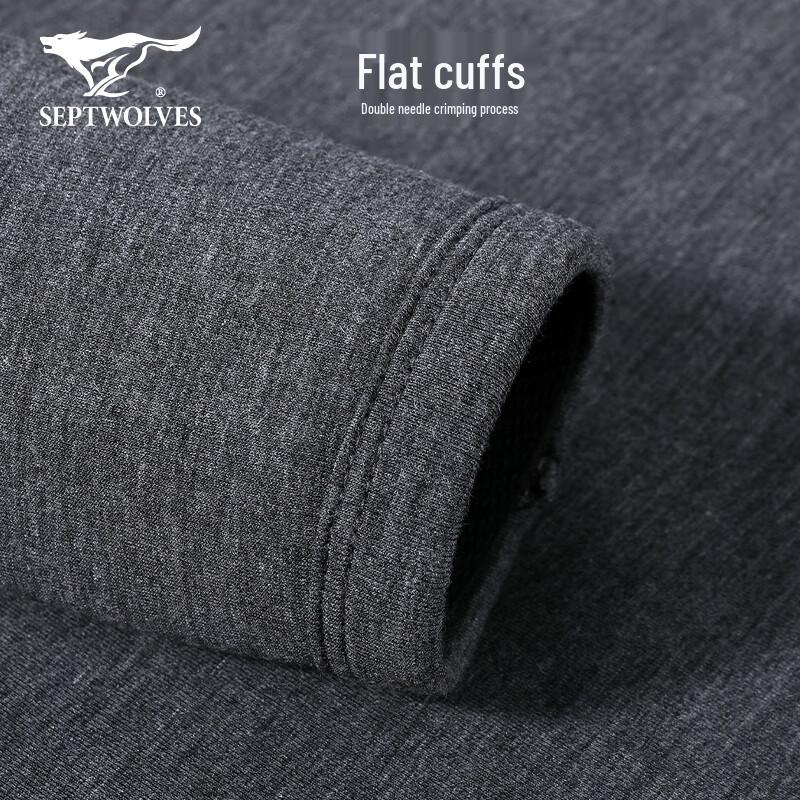 Septwolves Men's Mulberry Silk Fleece-Lined Thermal Underwear Set