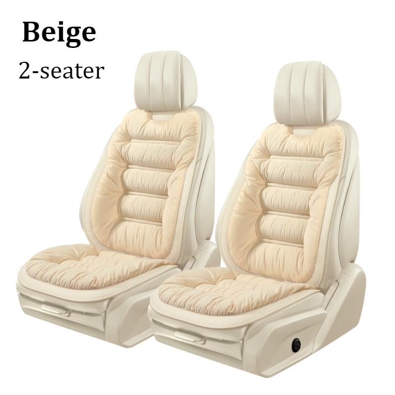 2-seater Elegant Comfortable Down Feather Car Seat Cushion Plush PU Leather Thick Warm Cozy for Autumn Winter