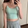 Nahtloses Damen-Tanktop aus Eis-Seide mit Brustpolstern - Bandeau im koreanischen Stil