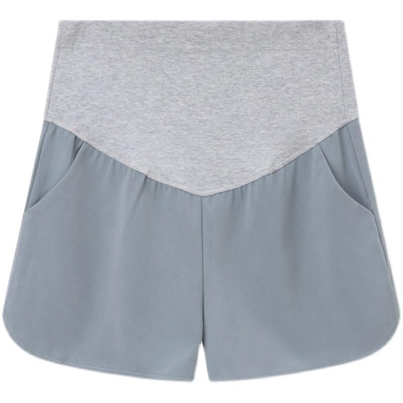 Maternity Ice Silk Loose Fit Slit Shorts - Summer 2026 Collection Extra Large изумрудный/зелёный