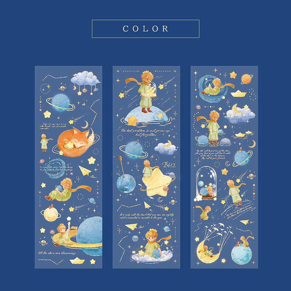 moin moin The Little Set Big Bulk Seven Fairy Picture English 2509sl372 Full-Size Stickers, Prince, 12-Piece / Flower, Sparkling, Foil-Stamped,