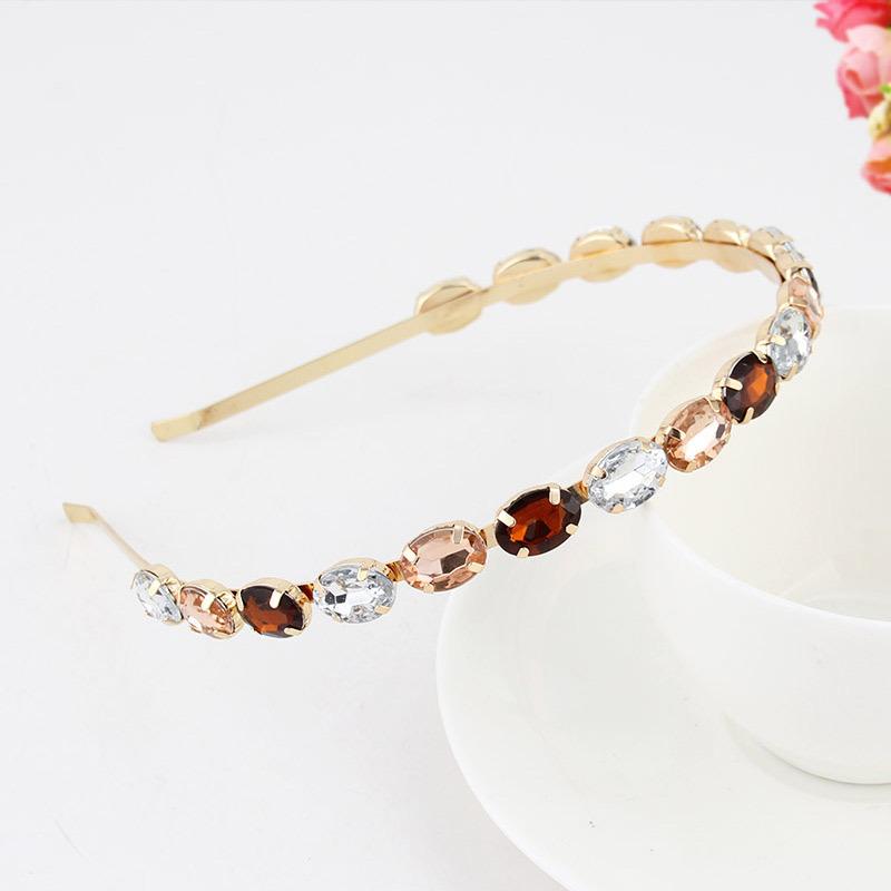 Baroque Colorful Rhinestone Headband Hair Hoop Women Hair Accessories New Shiny Fashion Crystal Flower Crown Head Wrap