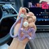 Fashionable Leather Rope Keychain Hollow Out Design Car Key Pendant Bow Key Chain  Key Organization