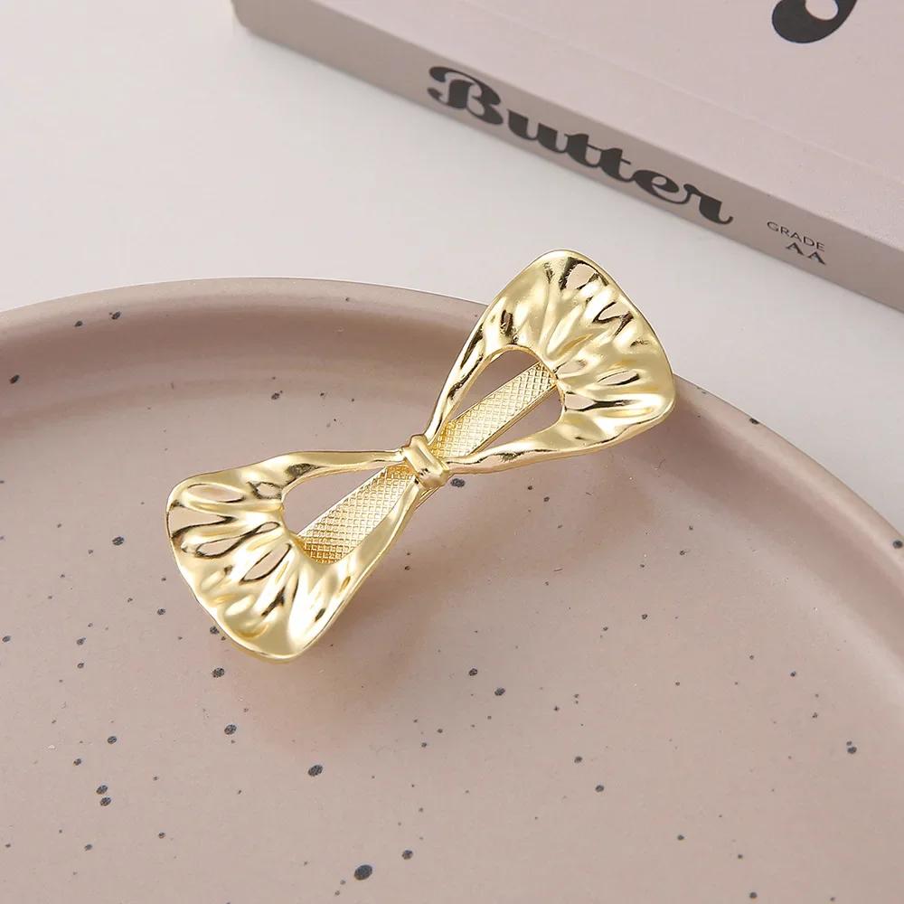 Exquisite Gold Silber Metall Hohl Haarspangen Süß Cool Pony Clip Stirn Gebrochenes Haar Entenschnabelspange Haarnadel Stil Kopfschmuck