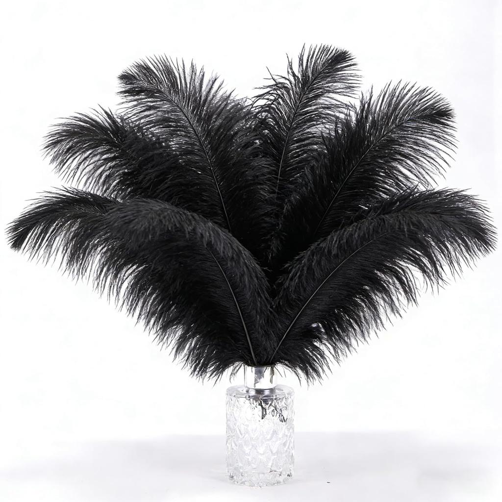 10pcs Ostrich Feathers, 11-13.8 inch(30-35cm) Natural Bulk White Feathers for Crafting Vase Wedding Party Home Christmas Day Decoration