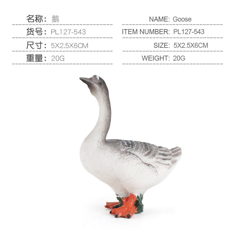 Mini Simulation Solid Farm Poultry Animal Model Rooster Hen Duck Goose Static Ornament Toy