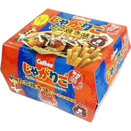 Osaka Kansai souvenir snack Calbee Jagari-ko Takoyaki flavor sauce mayo style 8 bags included