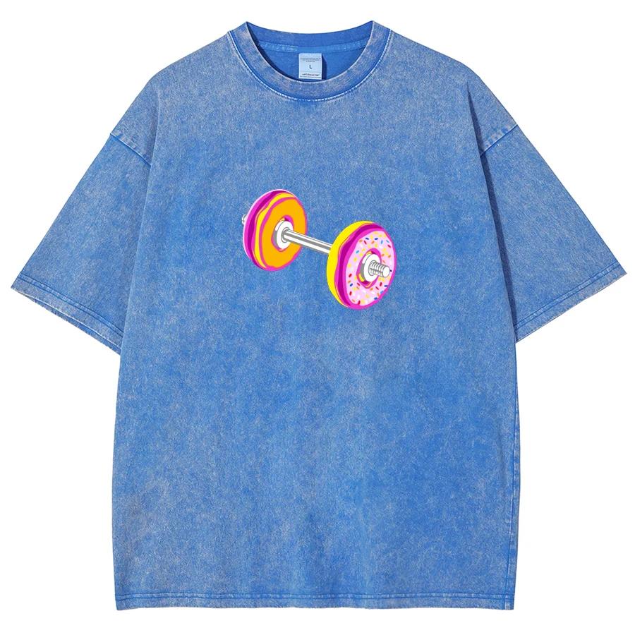 Simple Print Cotton Washed T-Shirt 2024 New Vintage Snowflake Shirt Y2k Casual Short Sleeve Acid Wash T Shirts Top S